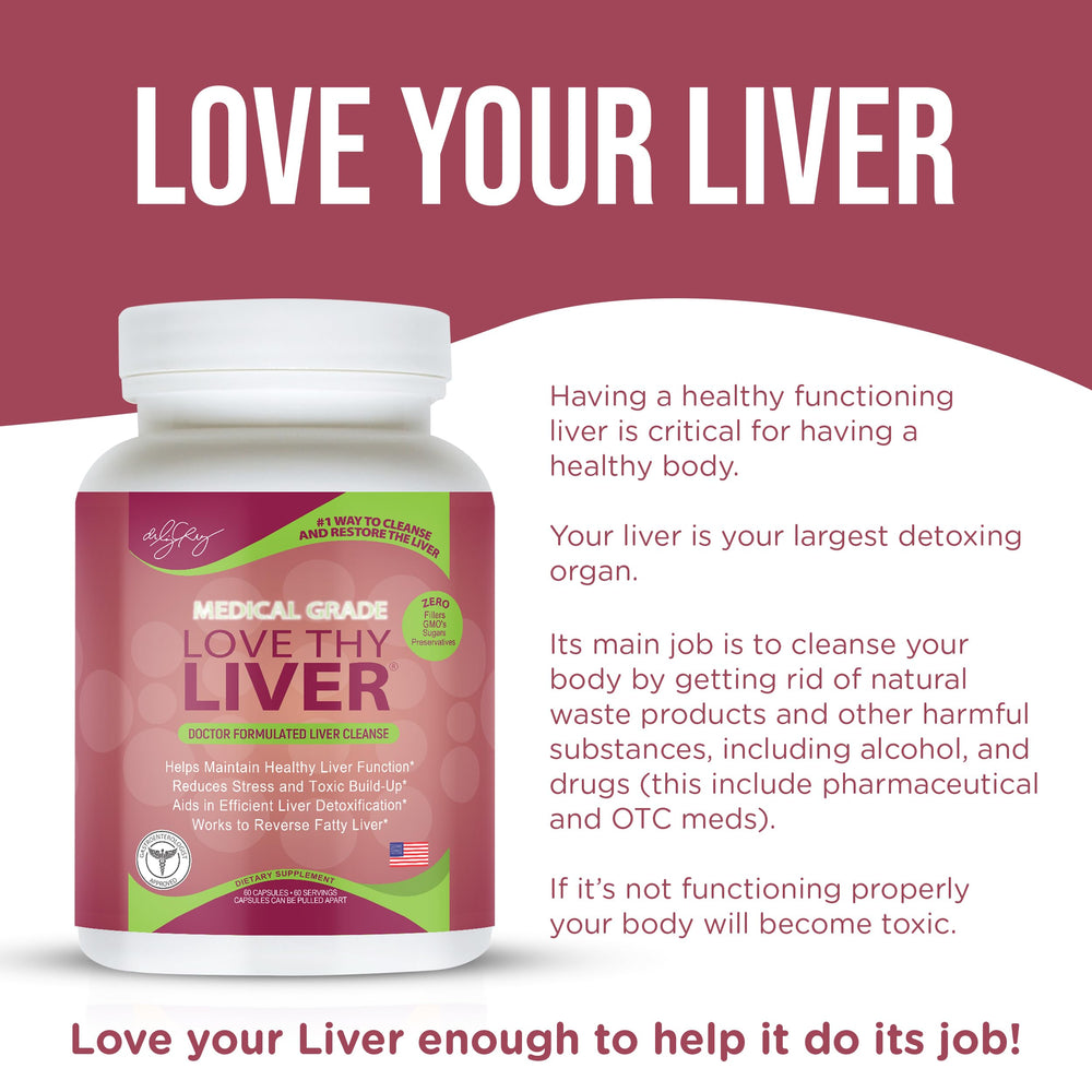 Lifestyle image of bottle on kitchen counter for daily liver care.
