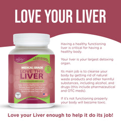Lifestyle image of bottle on kitchen counter for daily liver care.