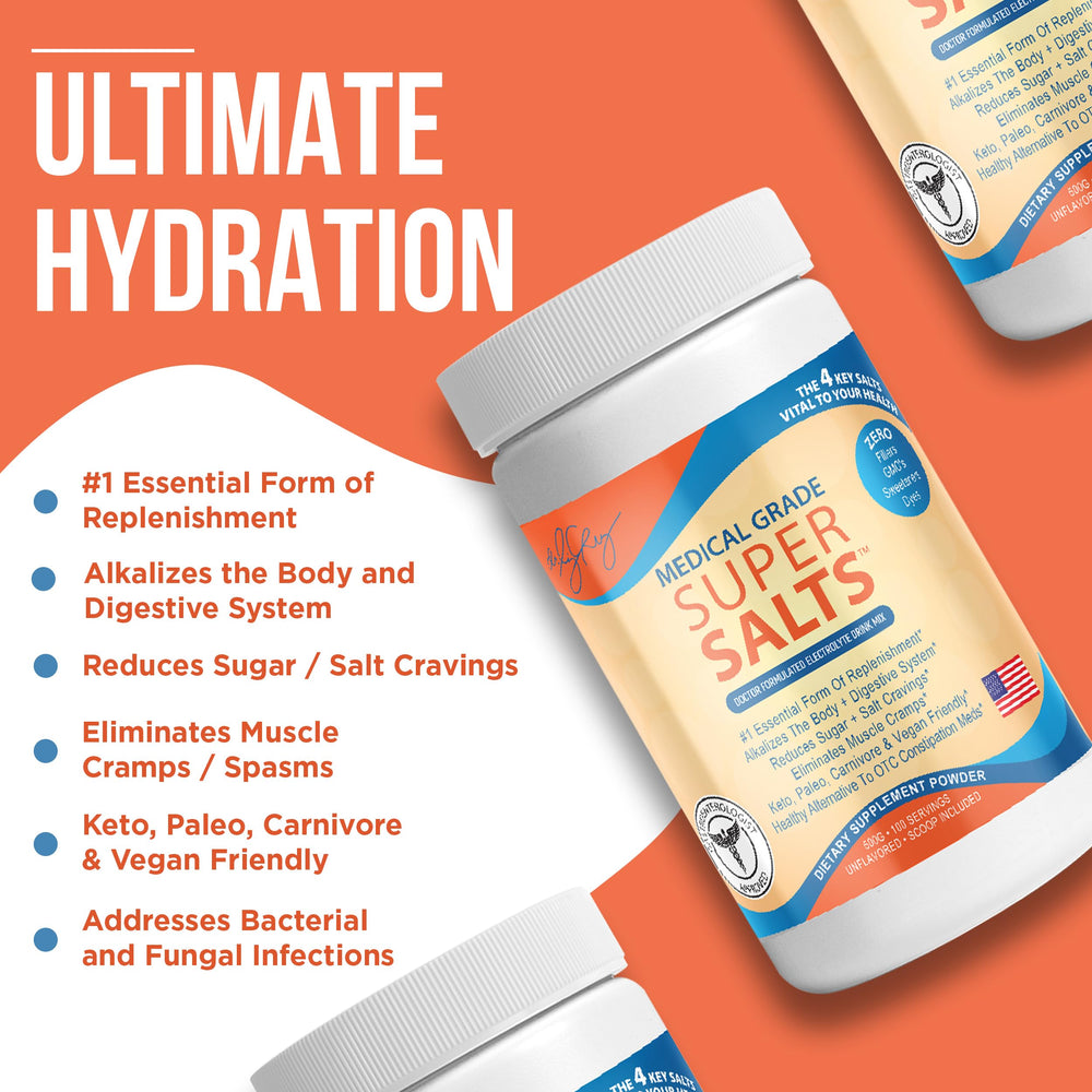 Glass of water with Dr. Liz Cruz Super Salts for post-activity hydration
