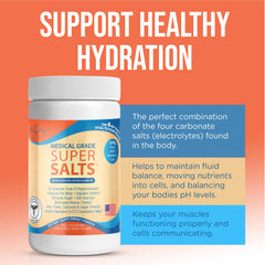 Four mineral salts in Dr. Liz Cruz Super Salts blend for hydration support