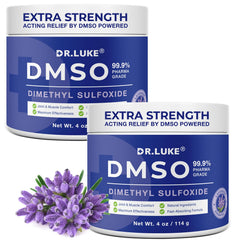 Dr. Luke DMSO Cream bottle with lavender label for soothing use.