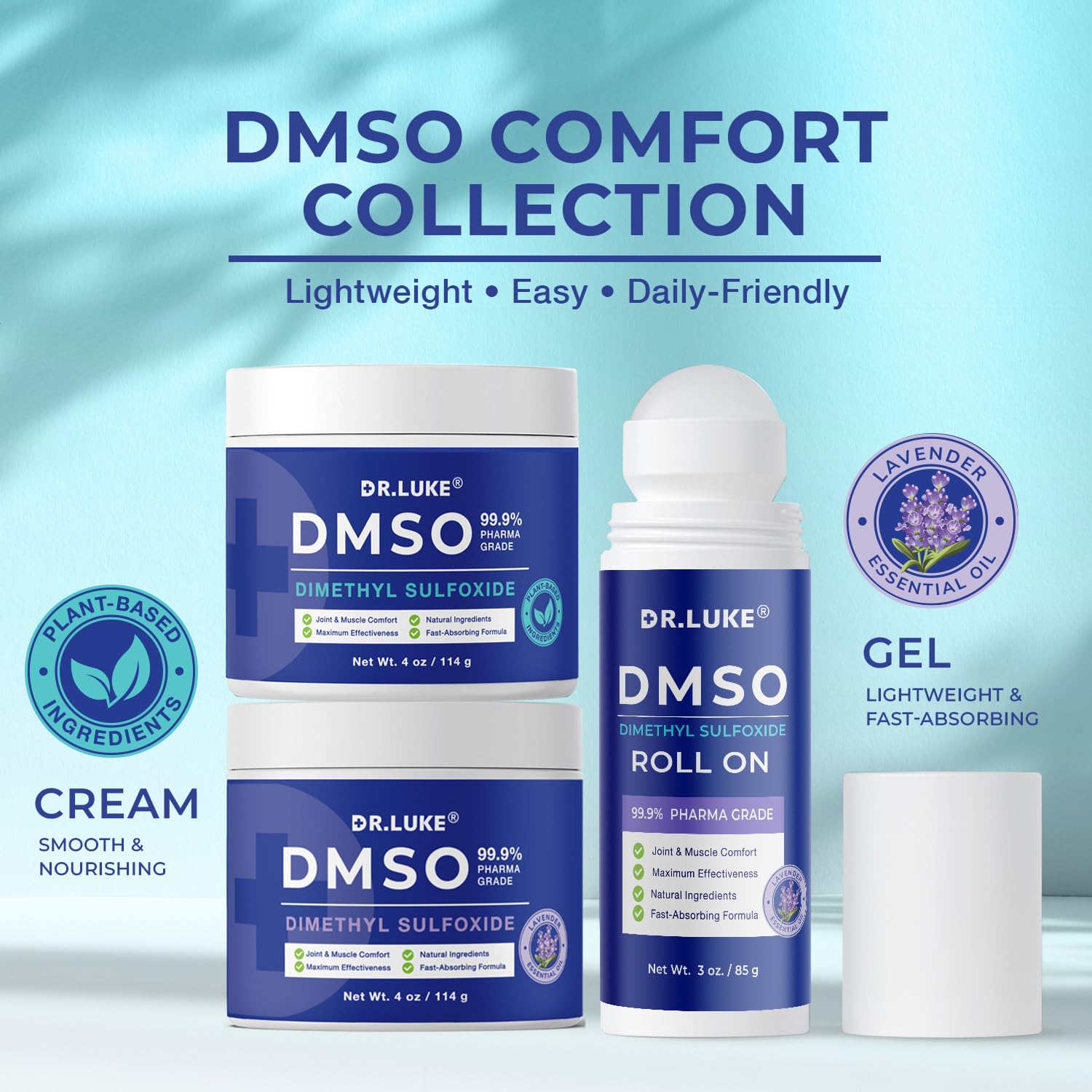 Hands applying Dr. Luke DMSO cream on skin for topical use