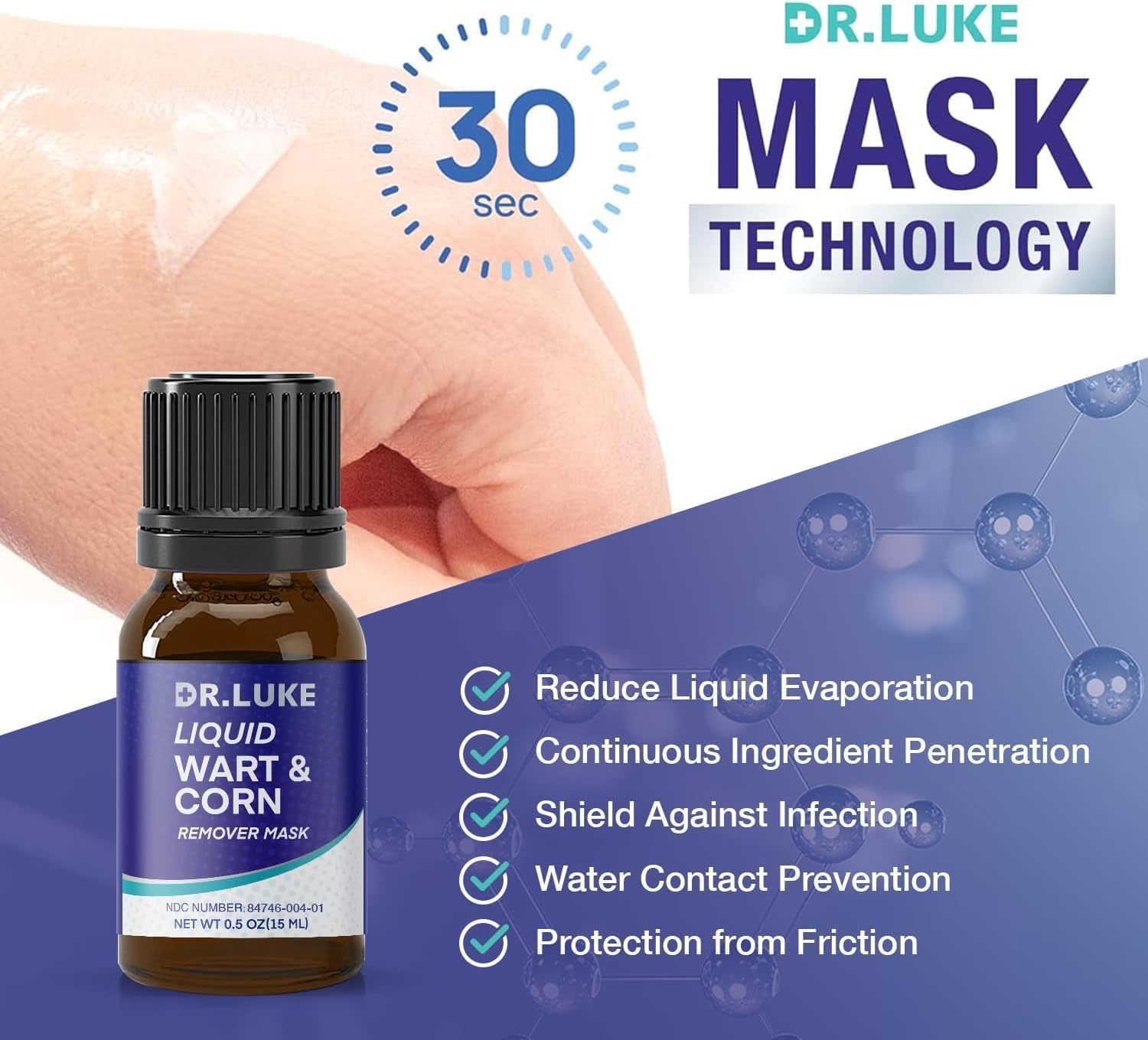 Dr. Luke Exclusive Mask Technology demonstrates breathable, protective coverage.