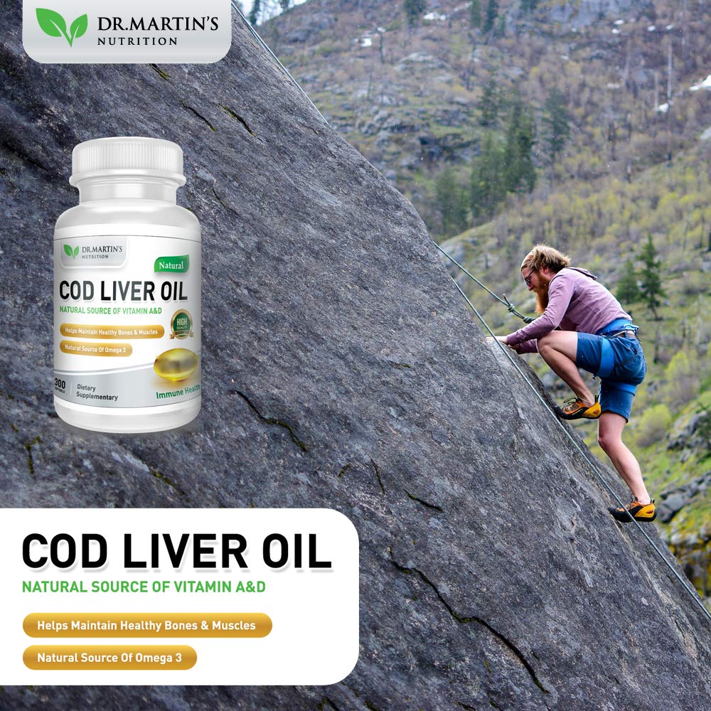 DR. MARTIN'S NUTRITION cod liver oil omega-3 snapshot with EPA and DHA for heart and brain support