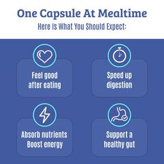 Dr. Matthew digestive enzymes pour bottle demonstrates quick take for meals.