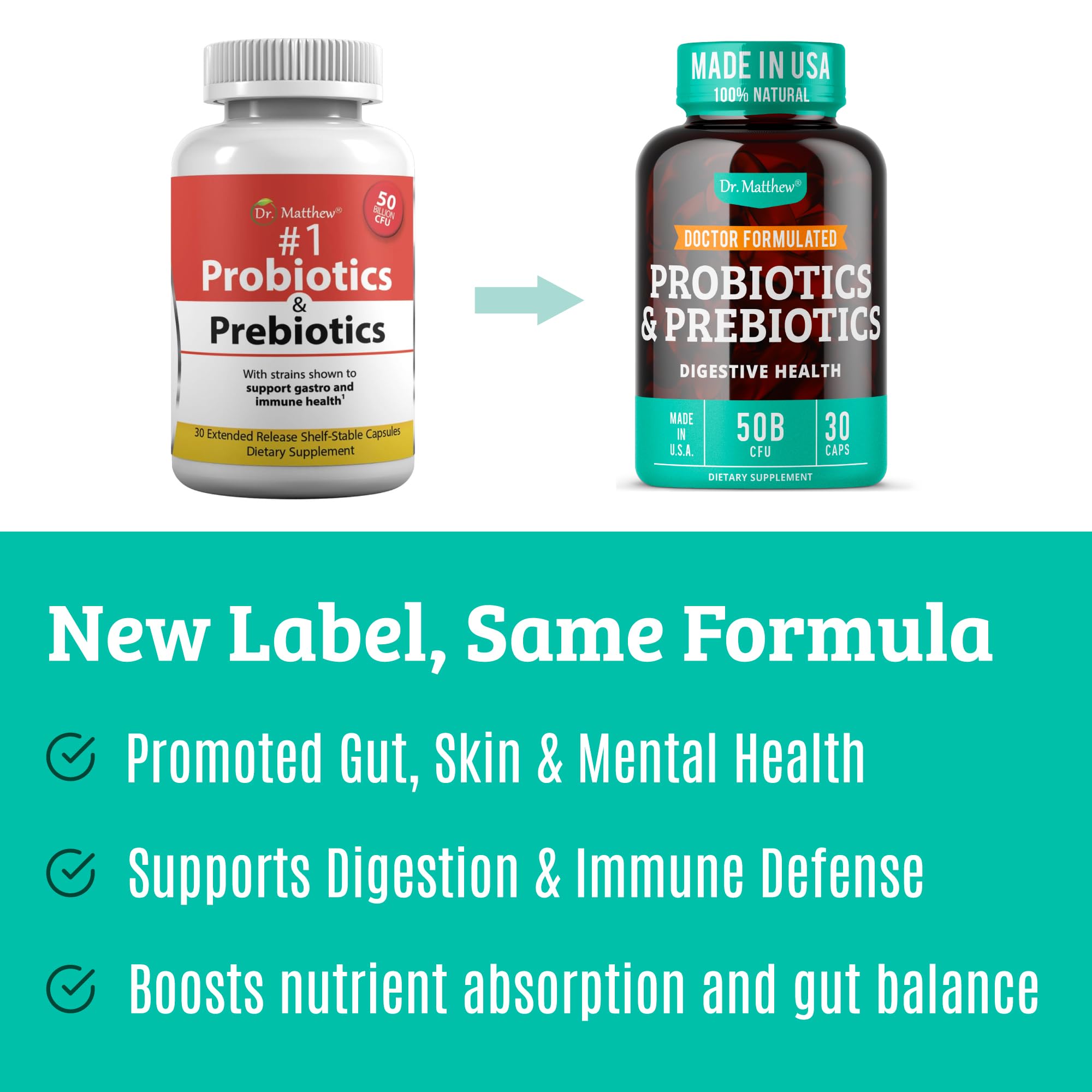 Lactobacillus gasseri and rhamnosus included for broad gut health support.