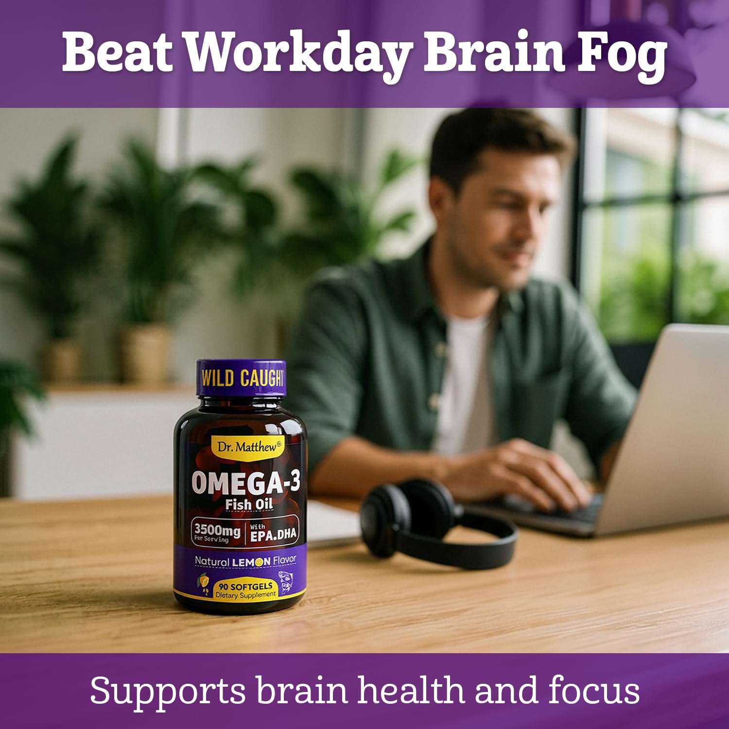 Dr. Matthew Omega-3 label shows 3,500 mg per serving.