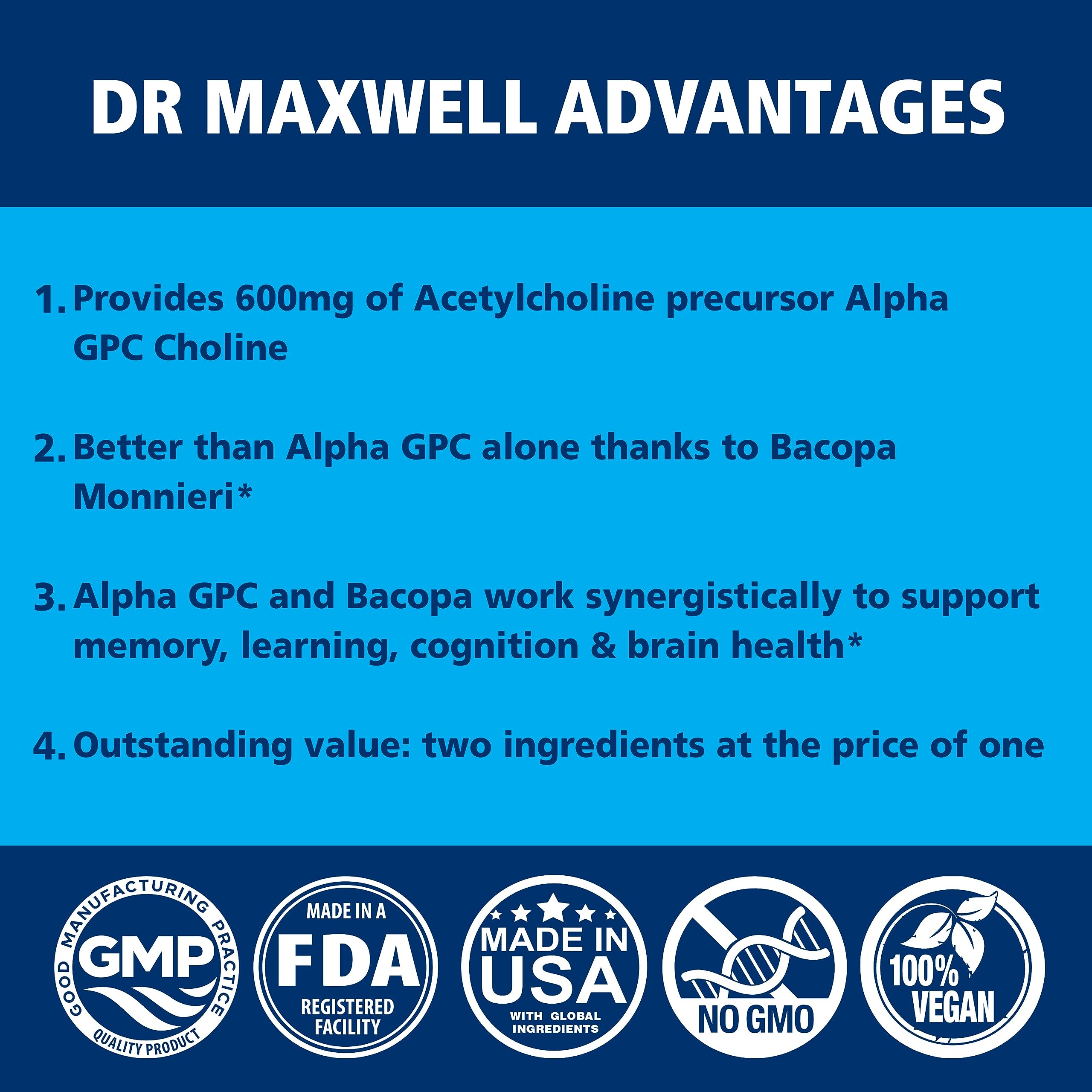 Vegan capsules from Dr. Maxwell designed for sustained focus