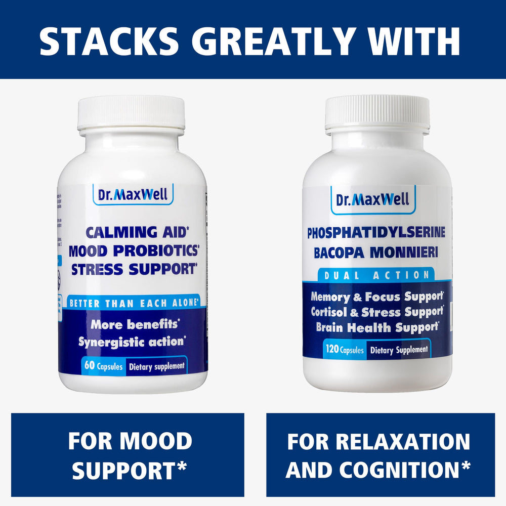Dr. Maxwell ashwagandha, L-theanine and taurine support daily focus