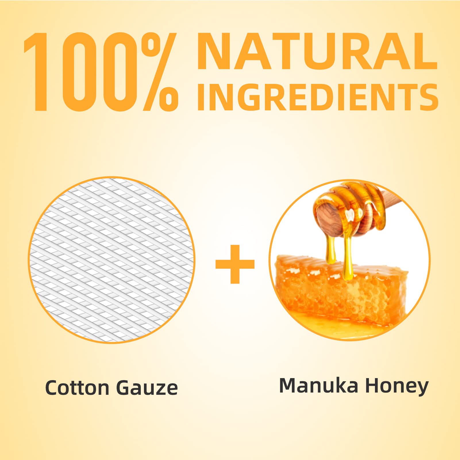 Dr. Med honey gauze dressing impregnated mesh; breathable coverage promotes gentle wound healing.