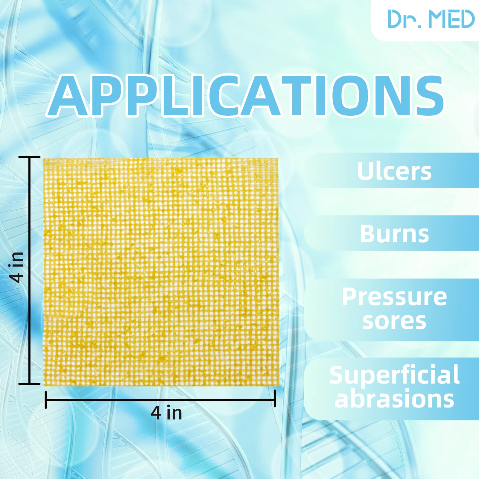 Dr. Med honey gauze dressing moist healing environment; supports ongoing wound moisture balance.