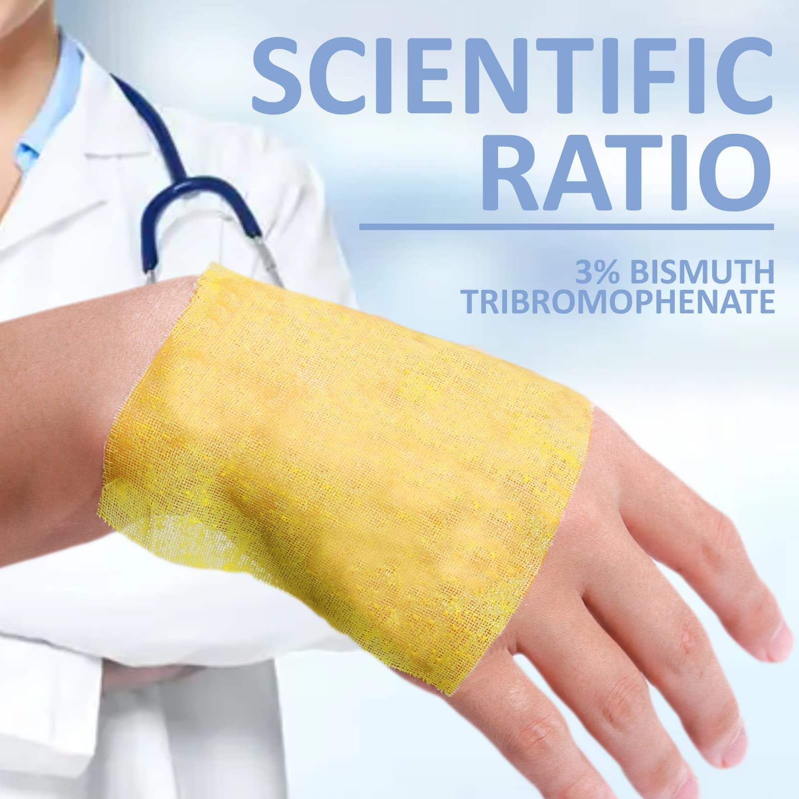 Dr. Med Xeroform patch dressing closeup with non-adherent surface