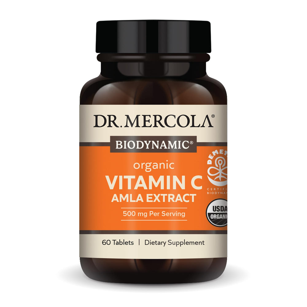 Dr. Mercola biodynamic vitamin C amla bottle—immune-supporting whole-food vitamin source