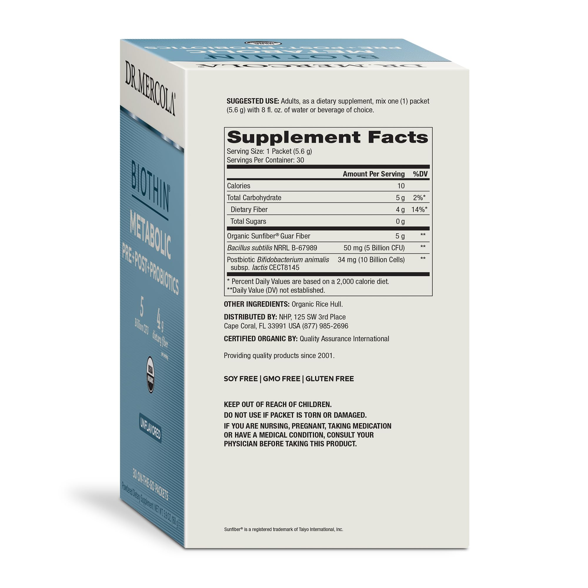 Biothin metabolic powder ready to mix into drinks for easy digestion.