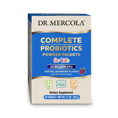 Dr. Mercola Complete Probiotics Kids Packets bottle for convenient daily use.
