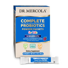 Dispensing action of Dr. Mercola Kids Packets facilitates easy dosing.