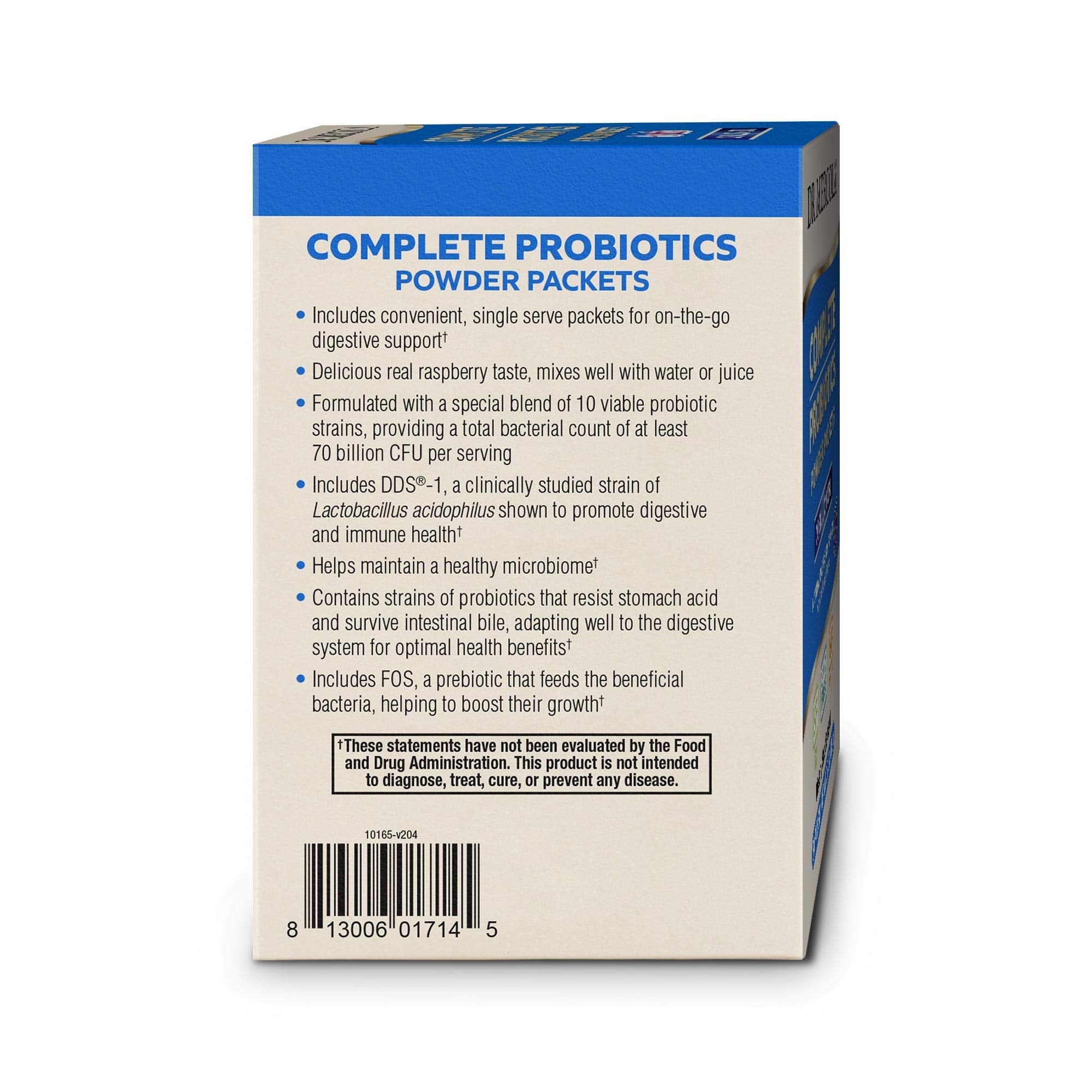 Dr. Mercola Complete Probiotics Packets include FOS prebiotic for nourishment
