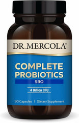 Dr. Mercola Complete Probiotics SBO bottle – supports daily gut balance.