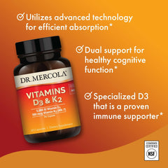 Gluten-free and soy-free icons highlight allergen-conscious choice for D3 & K2.