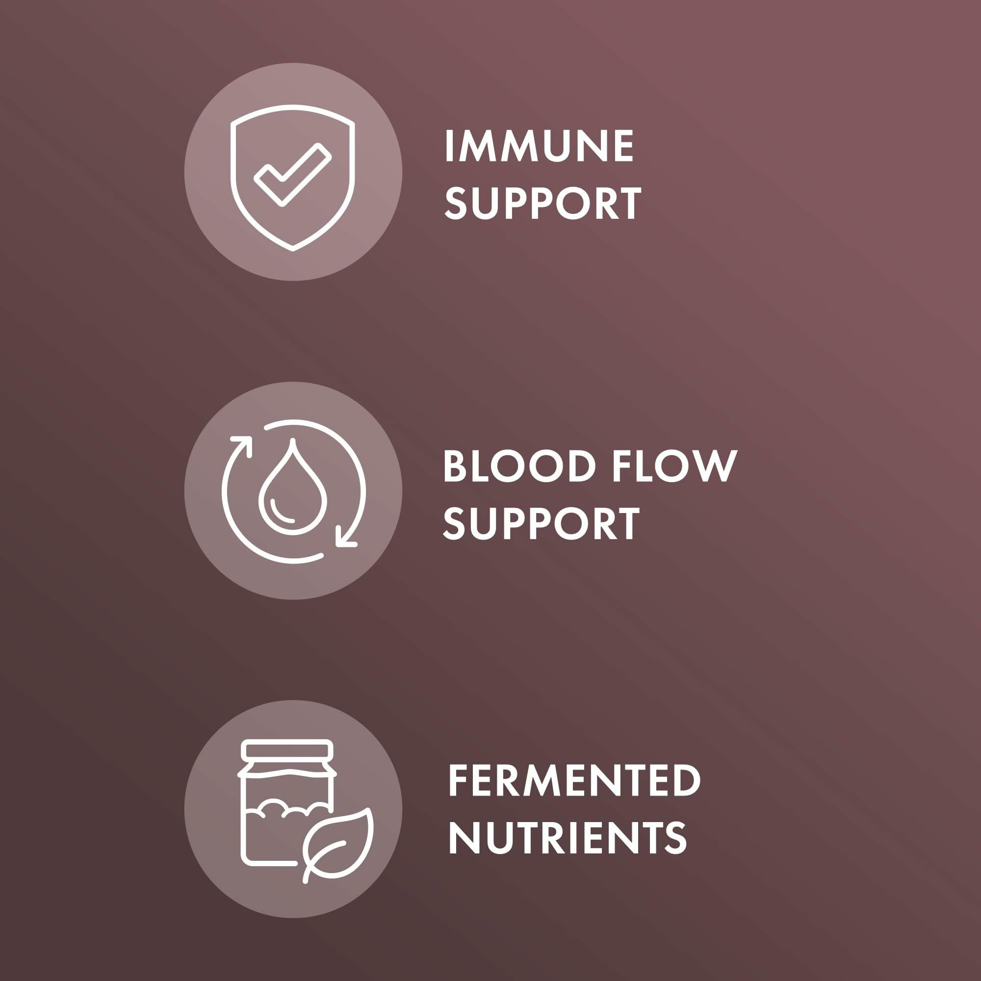 Dr. Mercola Fermented Black Garlic extract powder highlighting potency and antioxidant content.