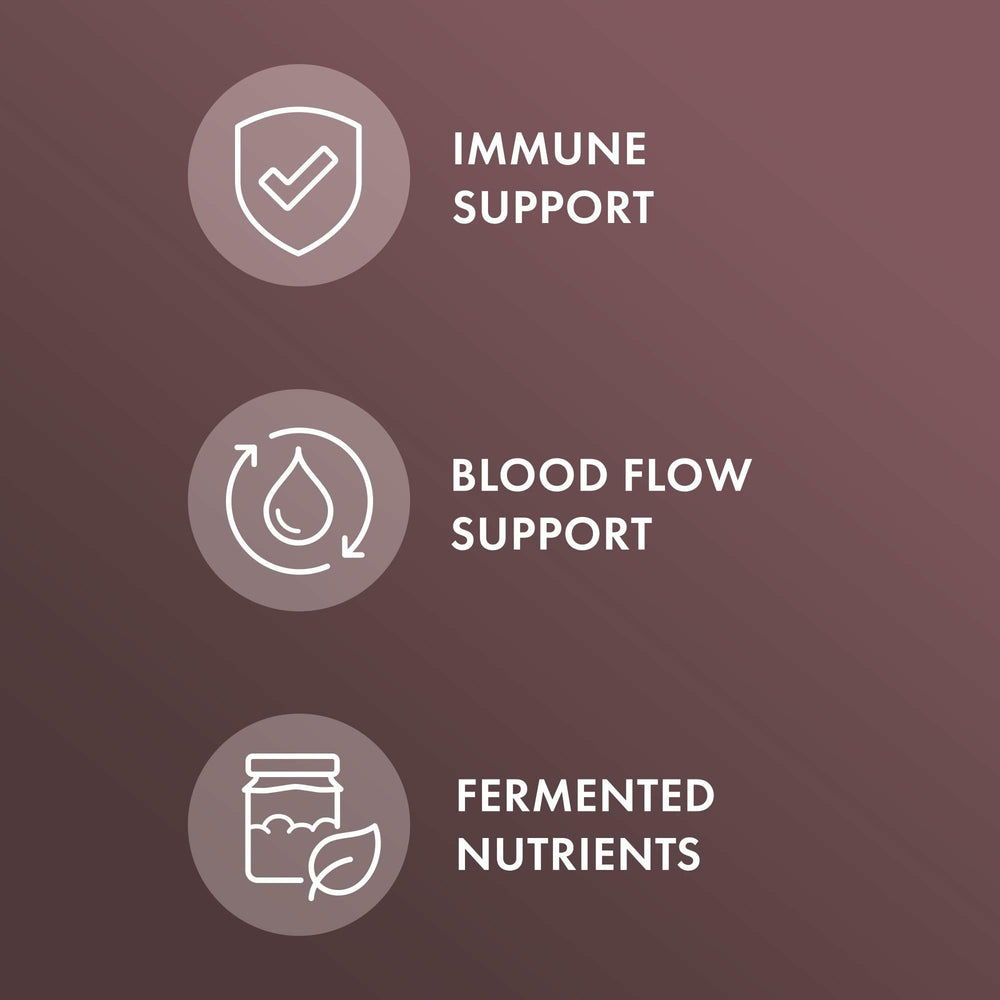 Dr. Mercola Fermented Black Garlic extract powder highlighting potency and antioxidant content.