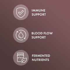 Dr. Mercola Fermented Black Garlic extract powder highlighting potency and antioxidant content.