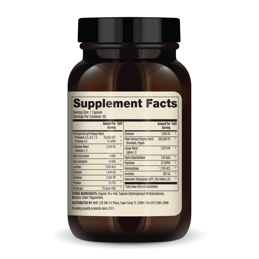 Dr. Mercola Full Spectrum Enzymes for Women capsules support digestion after meals.