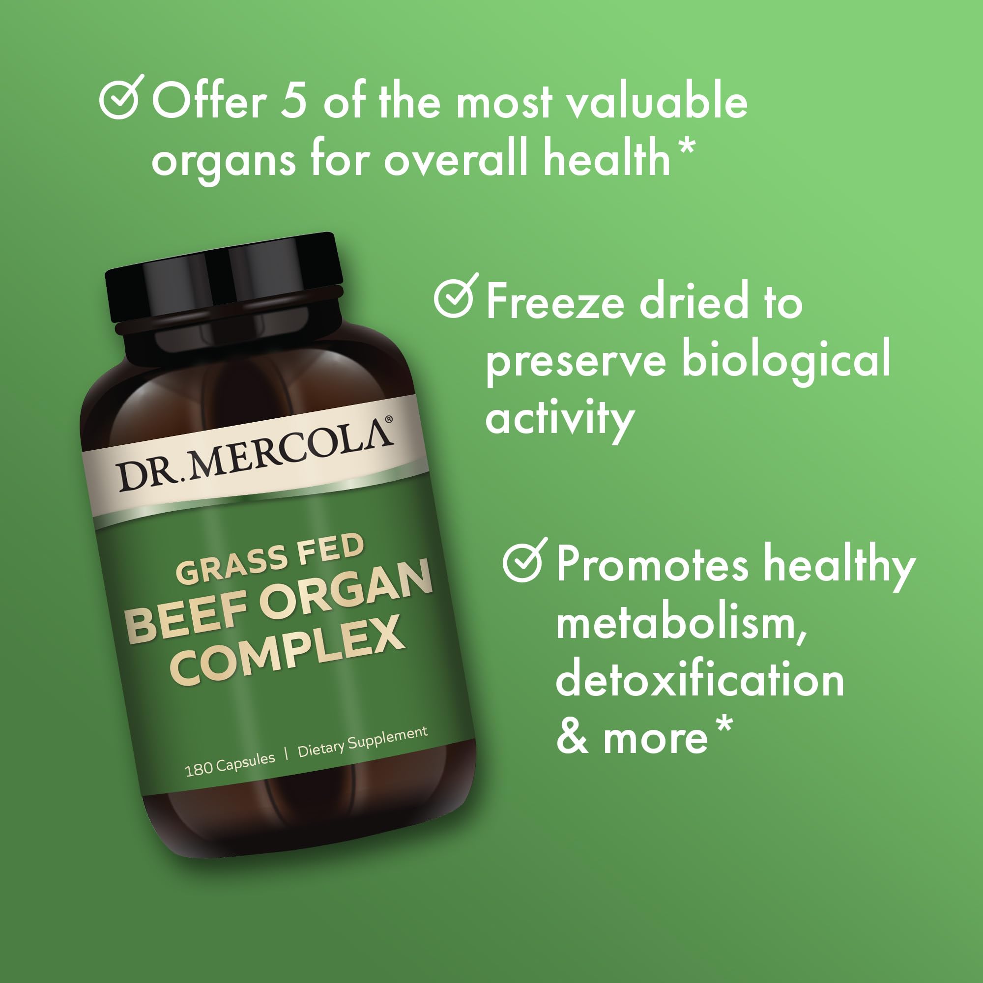 Front packaging of Dr. Mercola product emphasizing natural farming and clean nutrition.