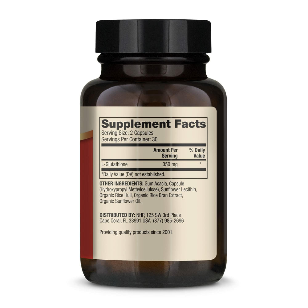 Dr. Mercola Liposomal Glutathione bottle back label highlighting ingredients and allergen-free formula