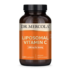 Dr Mercola Liposomal Vitamin C bottle highlights 1,000 mg per serving for potential immune support