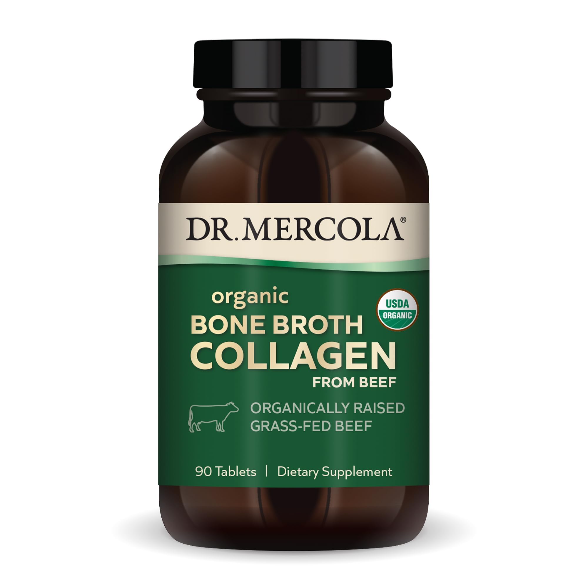Dr. Mercola Organic Bone Broth Collagen bottle for daily skin and joint support