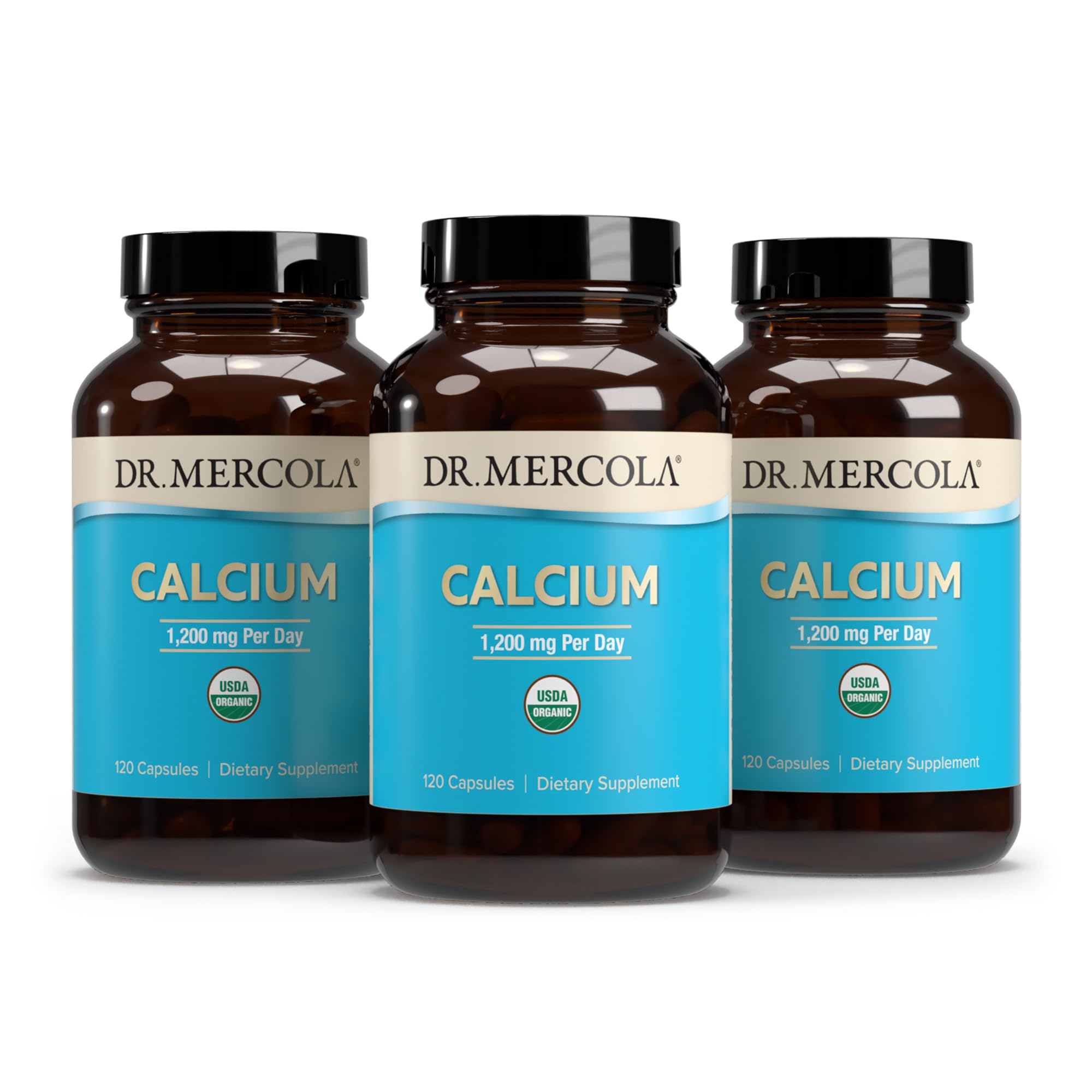 Dr. Mercola Organic Calcium from sustainable seaweed minerals highlighted.