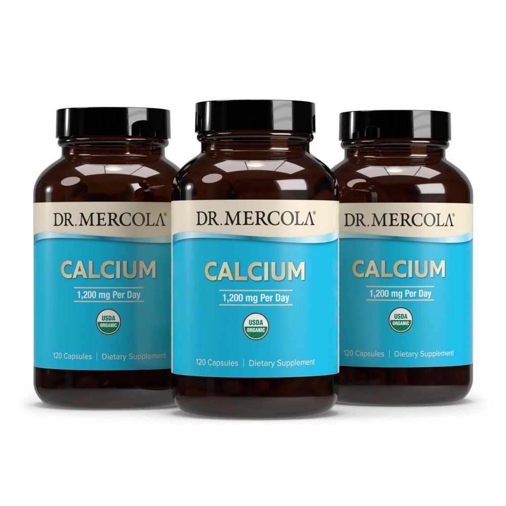Dr. Mercola Organic Calcium from sustainable seaweed minerals highlighted.