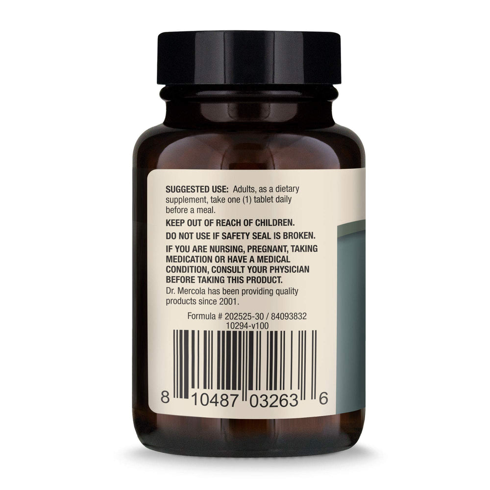 Dr. Mercola Organic Chaga Extract bottle highlights 50/50 blend.