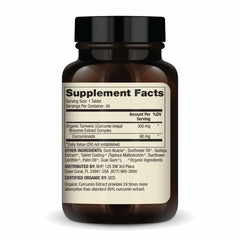 Dr. Mercola Organic Curcumin Extract label close-up highlighting USDA Organic certification.
