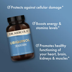 Dr. Mercola Ubiquinol oxidation-resistant capsules preserving freshness and potency