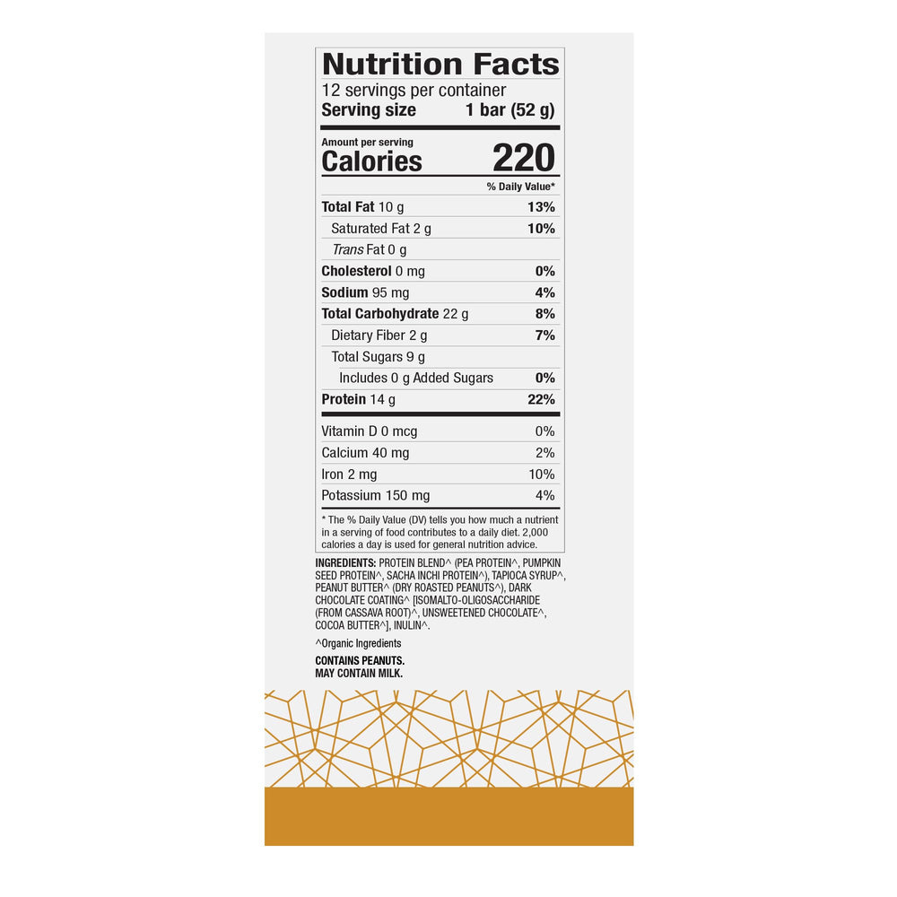 Close-up of Dr. Mercola Pure Power bar highlighting organic pumpkin seed protein.