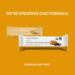 Dr. Mercola Pure Power bar featuring triple plant protein blend from sacha inchi and yellow pea.