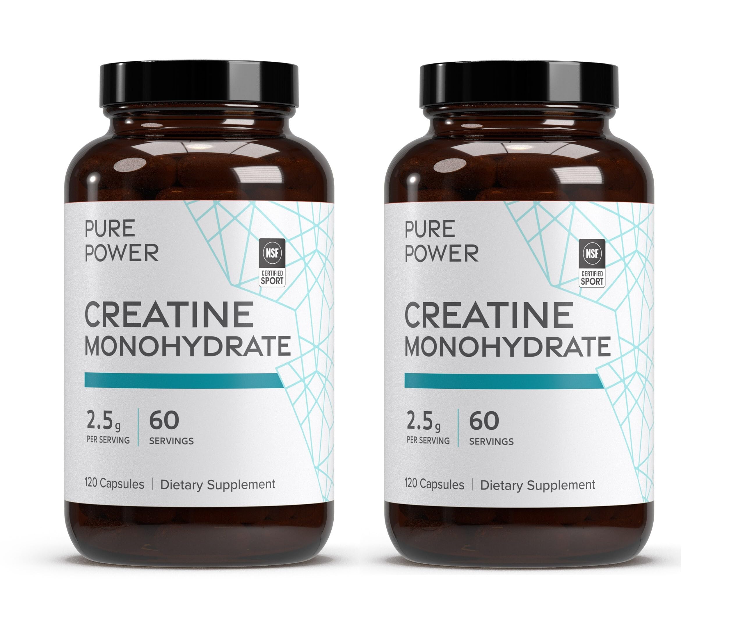 Dr. Mercola Pure Power Creatine bottle front, NSF-certified for sport and performance.