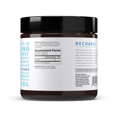 Pure Power L-Glutamine powder dissolving in water for quick mixing.