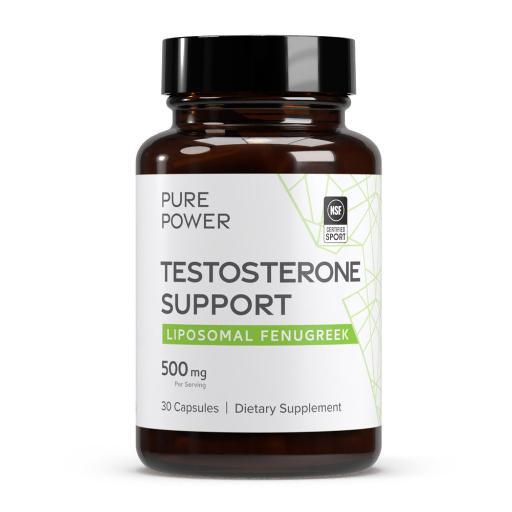 Dr. Mercola Pure Power Liposomal Fenugreek bottle shows easy-to-swallow capsules for daily support