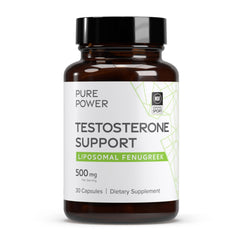 Dr. Mercola Pure Power Liposomal Fenugreek bottle shows easy-to-swallow capsules for daily support