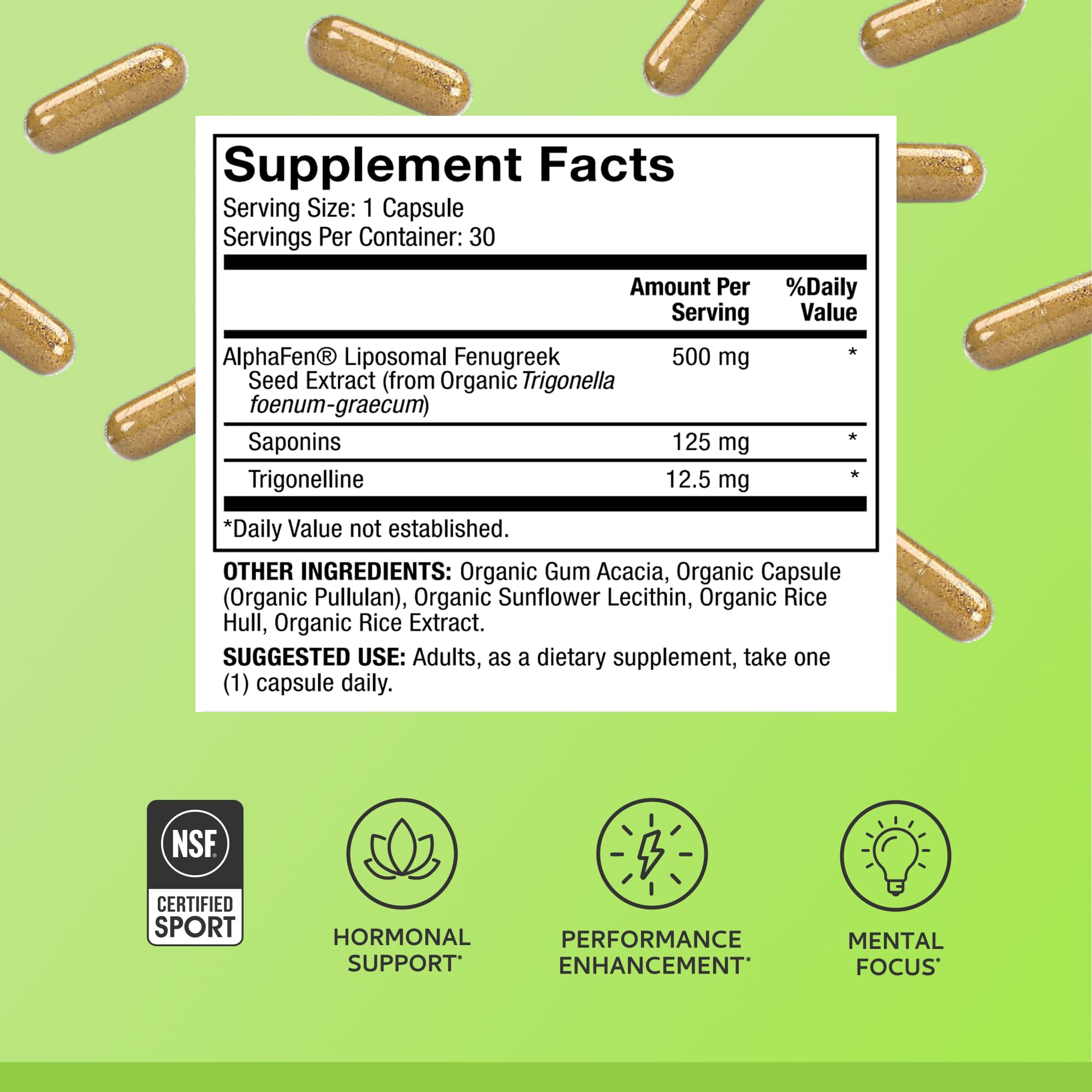 Product label highlights NSF Certified for Sport for athlete confidence