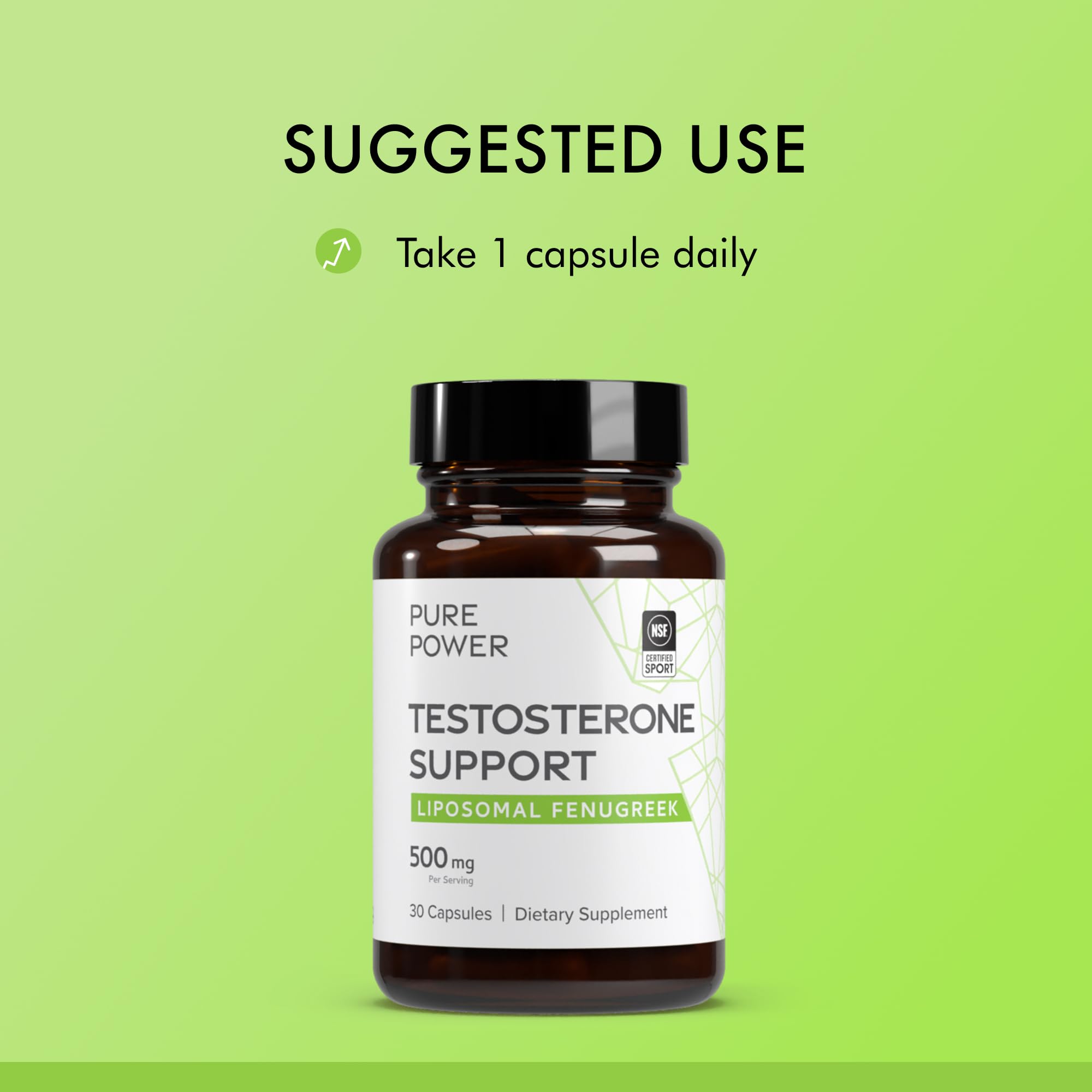 Packaging shot shows non-GMO fenugreek extract with liposomal delivery