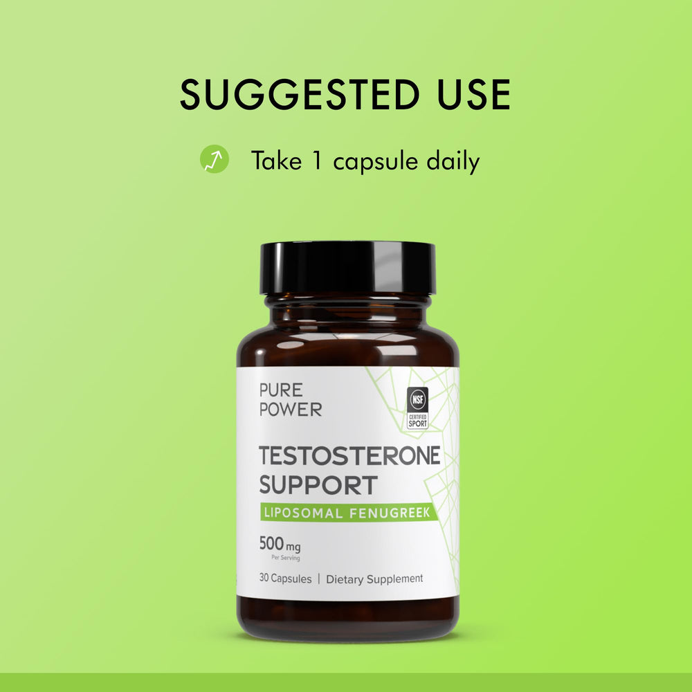 Packaging shot shows non-GMO fenugreek extract with liposomal delivery