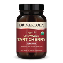 Dr. Mercola Tart Cherry chewable bottle, convenient daily option.