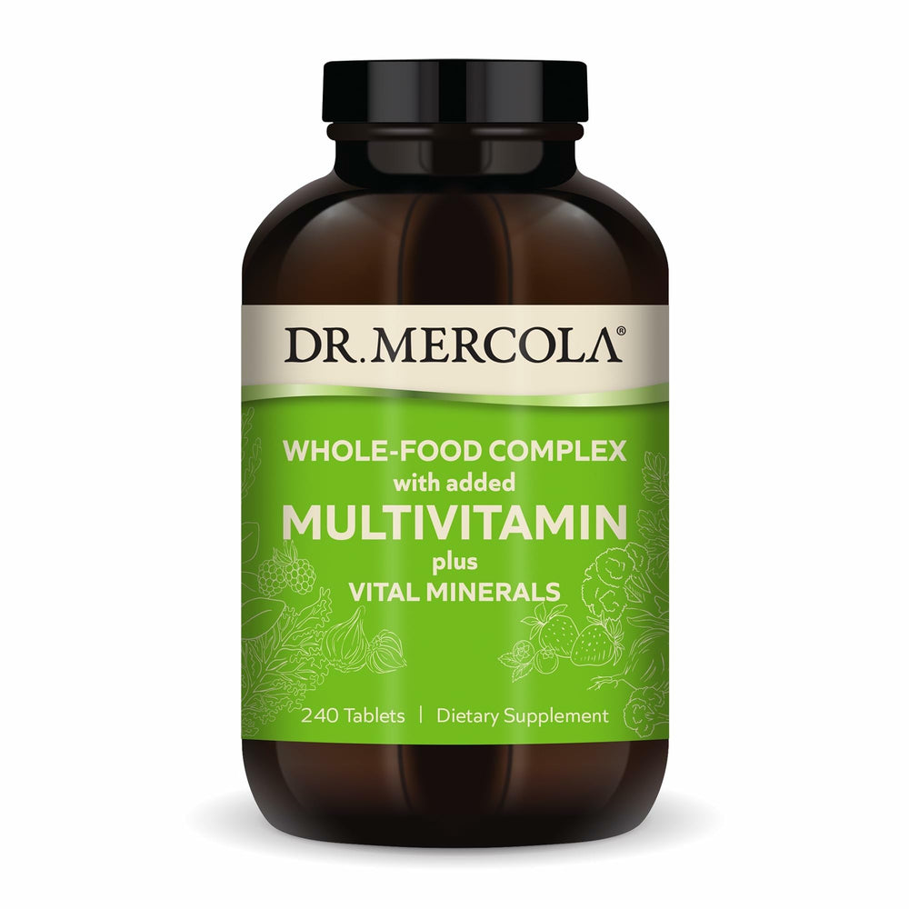 Dr Mercola Whole Food Multivitamin bottle supports daily nutrition.