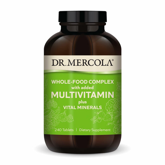 Dr Mercola Whole Food Multivitamin bottle supports daily nutrition.