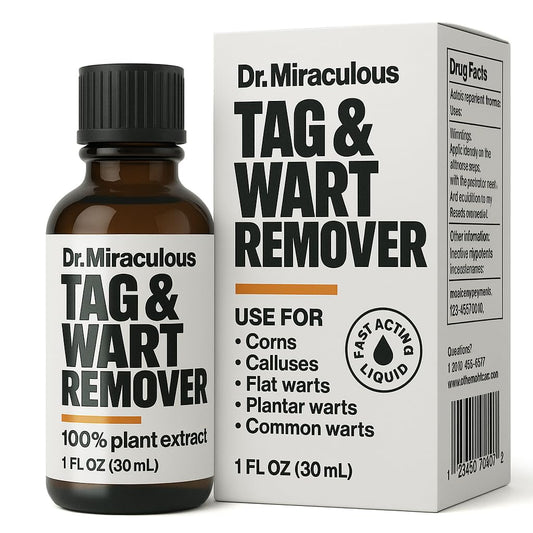 Dr. Miraculous fast-acting wart remover packaging for convenient at-home care.