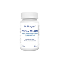 DR.MORGAN PQQ + CoQ10 bottle front view for daily energy support.